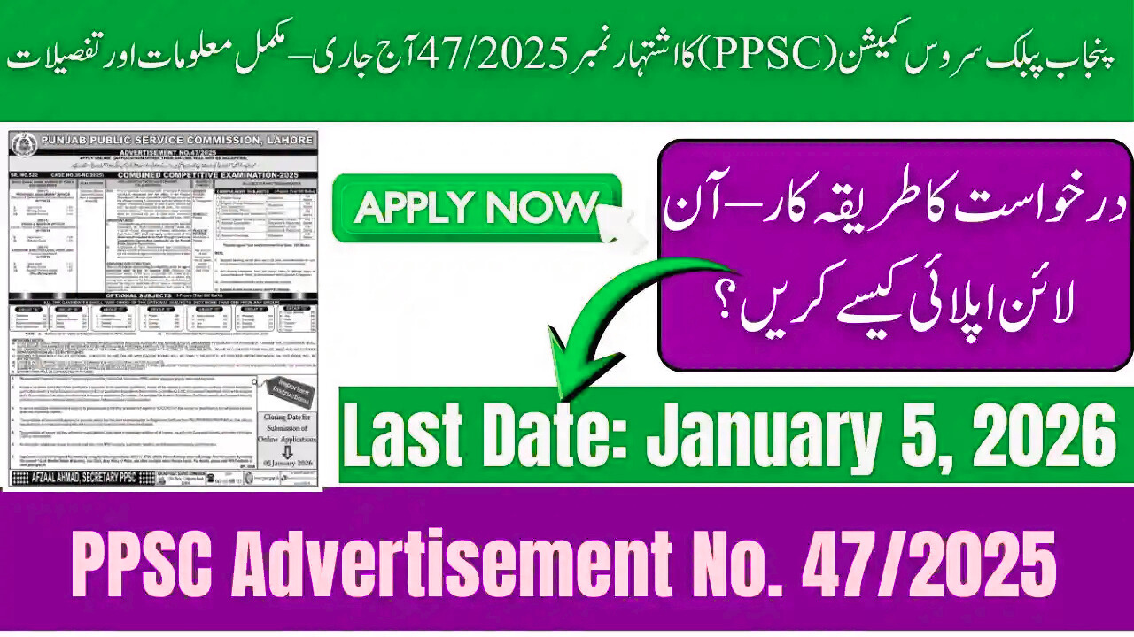 PPSC Advertisement No. 47